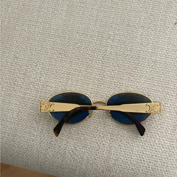 Celine Gold Oval Sunglasses Like New - Picture 4 of 16